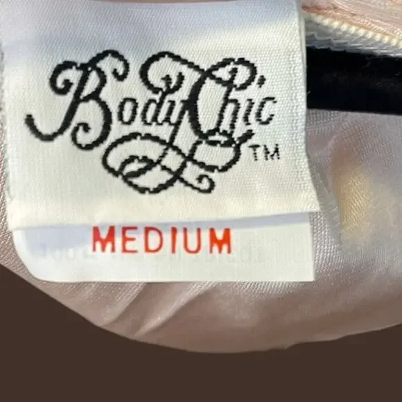 Vintage 80s Baby Pink Body Chic Skirt Lace Trim Half Slip Medium Antron Nylon - Picture 2 of 2